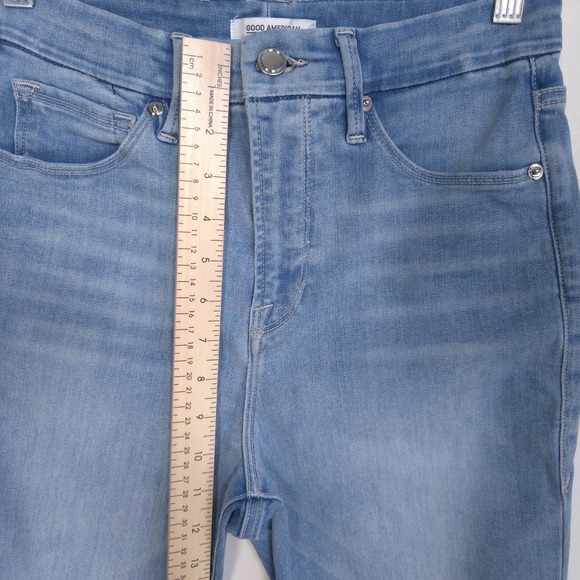 GOOD AMERICAN Size 6/28‎ Jeans GOOD WAIST Crop Raw Edge GWCFH367T Blue 352 - Picture 8 of 16